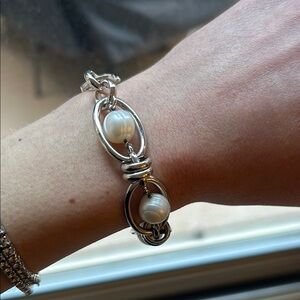 Honora Pearl Elegant Silver and White Pearl Bracelet